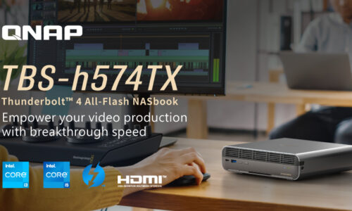 MEGJELENT A QNAP THUNDERBOLT™ 4 ALL-FLASH NASBOOK – A TBS-H574TX ÁTTÖRŐ SEBESSÉGGEL ÉS MŰKÖDÉS KÖZBEN CSERÉLHETŐ M.2 SSD-VEL GYORSÍTJA FEL A VIDEÓGYÁRTÁST